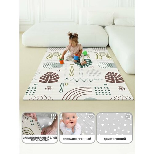 Коврик детский 180х120 для ползания складной развивающий игровой двусторонний на пол для новорожденных малышей термоковрик пазл MIKMEL МонстерыТераззо 2290₽