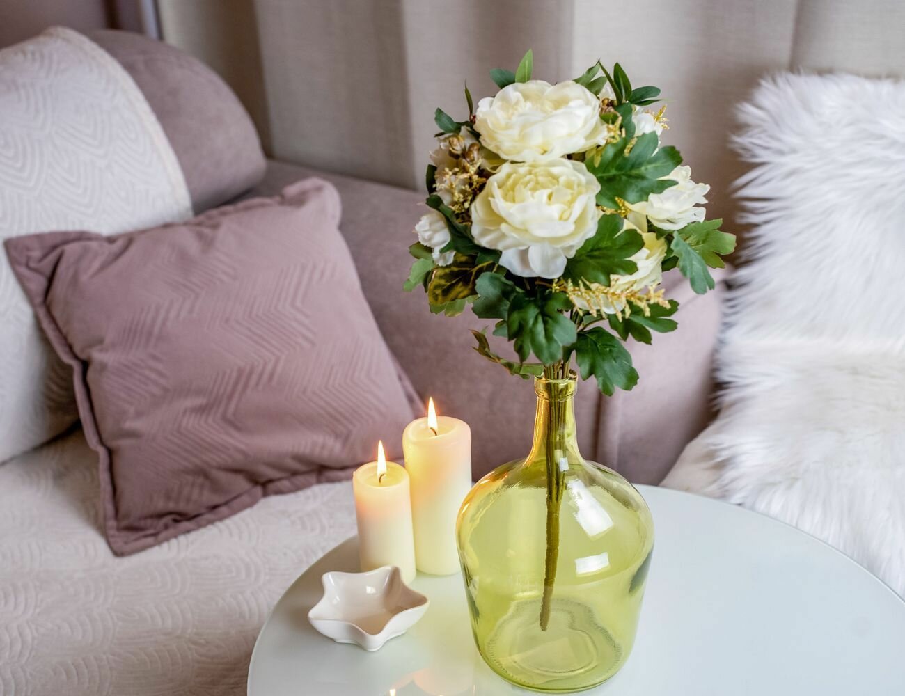 Декоративная ваза-бутыль пенелопа, стекло, салатовая, 25 см, Koopman International 008000100-2