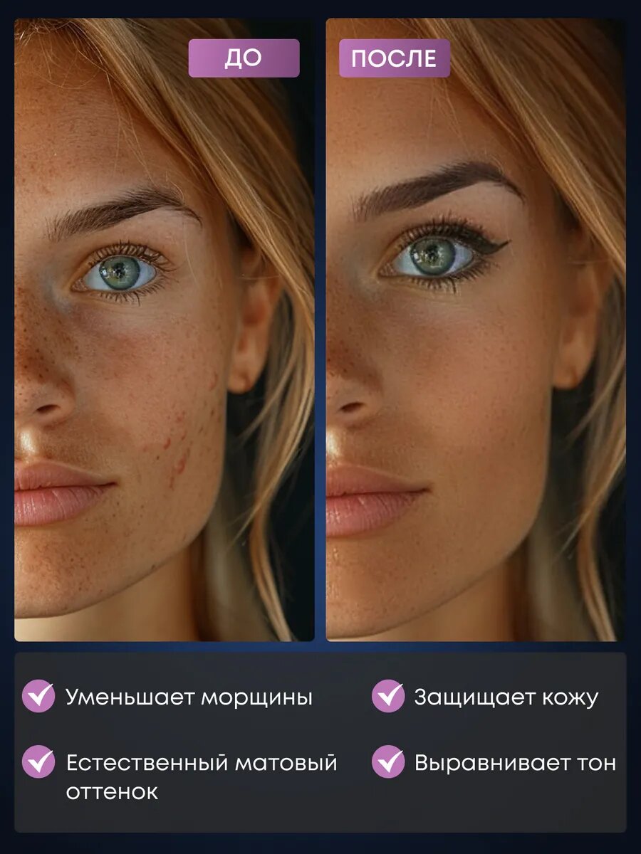 Тональный кушон BLACK RICE, SPF 50+, для лица, кремовый, матовый финиш, 50мл — фото 1