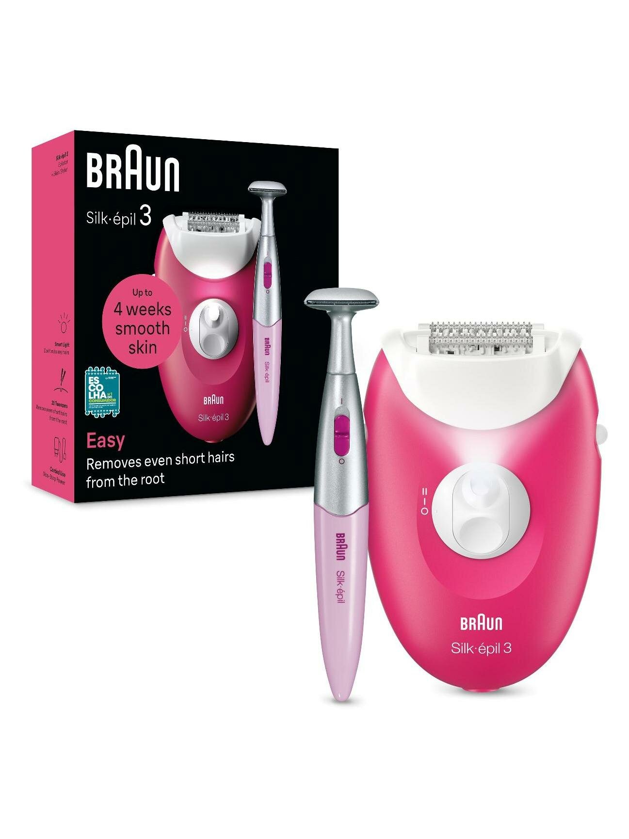 Эпилятор Braun S3 SE3-202 ягодный розовый/ белый — фото 1