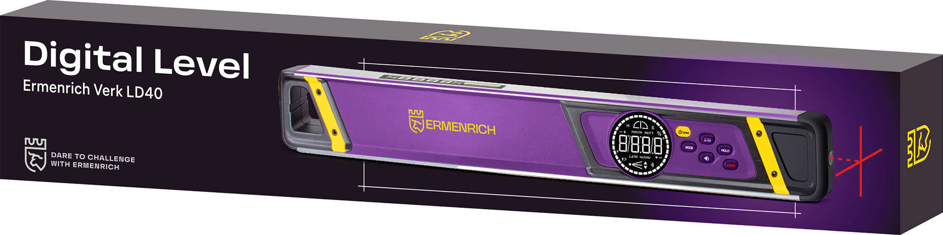 Цифровой уровень Ermenrich Verk LD40, с лазером — фото 1