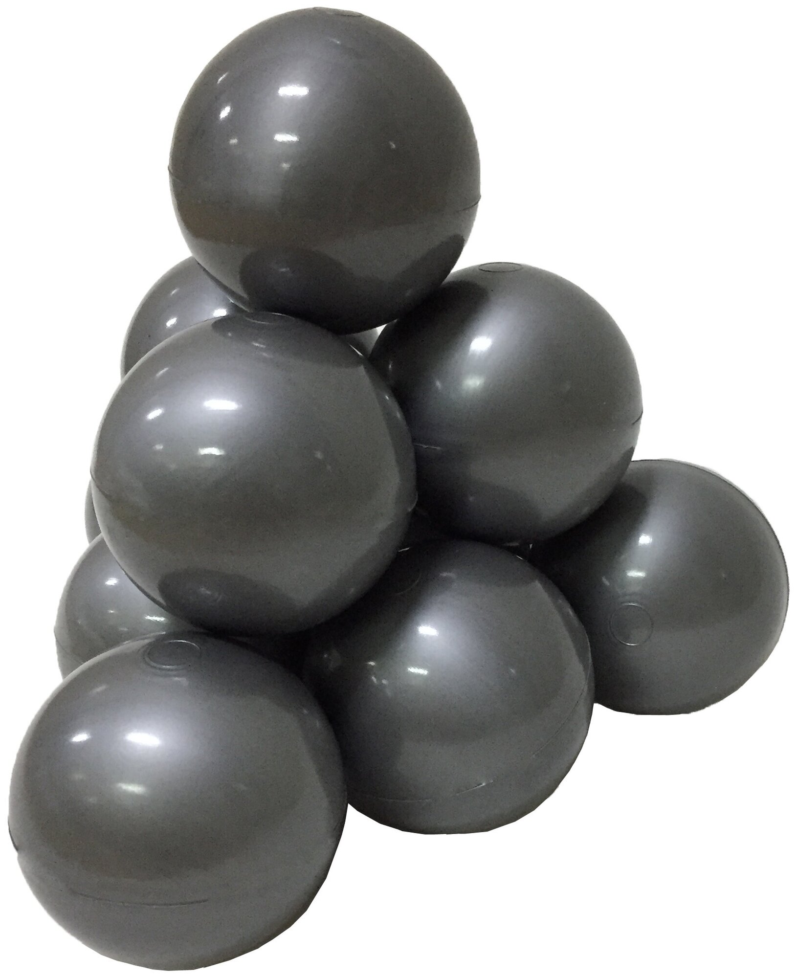 Комплект шариков для сухого бассейна 150 штук, диаметр 7 см, цвет серебристый, sbh116-150 - фотография № 1