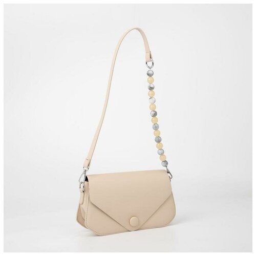 фото Мессенджер, отдел на клапане, длинный ремень, цвет бежевый нет бренда