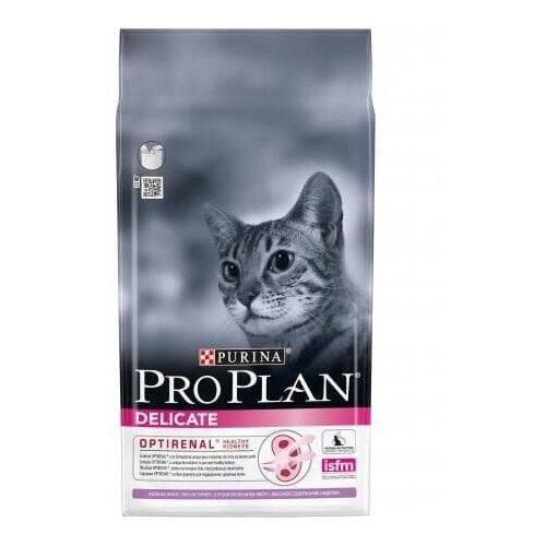 Purina Pro Plan Delicate Optirenal Сухой корм для взрослых кошек с чувствительным пищеварением с индейкой 0,4кг