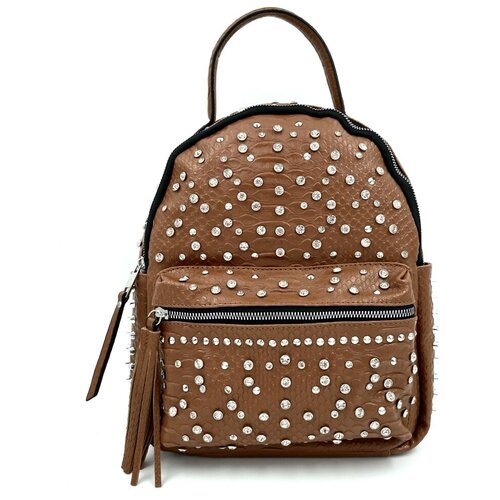 рюкзак женский со стразами RENATO H5020-BROWN цвета коричневый