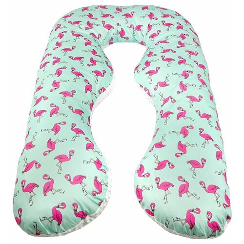 фото Подушка для беременных анатомическая amarobaby 340х72 (фламинго мята)