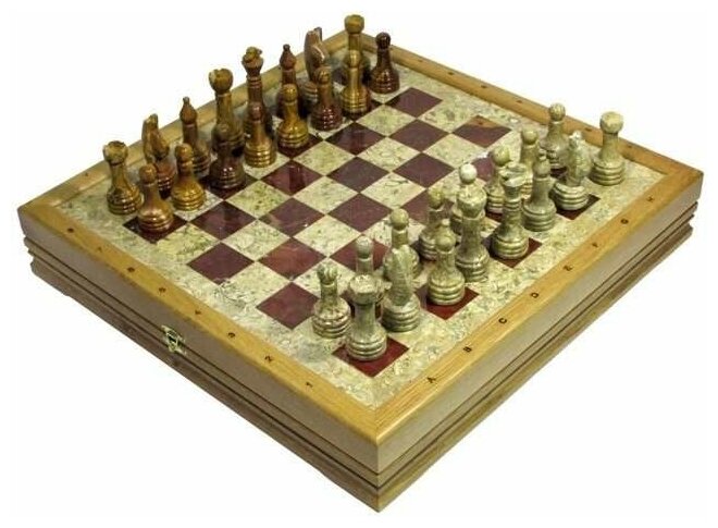 Шахматы каменные стандартные (высота короля 3,50) 43*43 см 999-RTG-5580