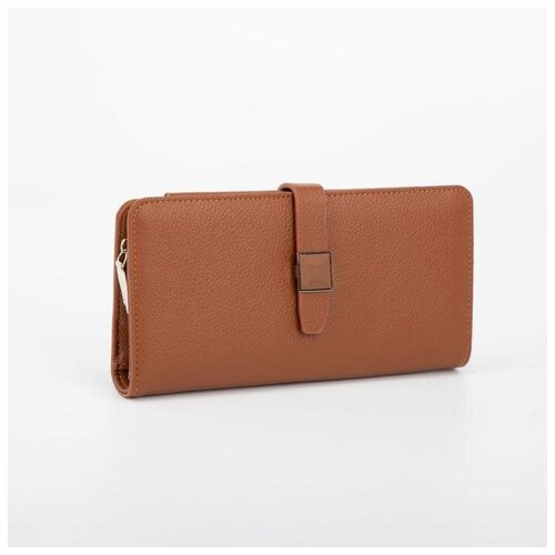 фото Кошелек жен 12-01-01. 19.5*2.5*10. 2 отд. д/карт. д/монет. на кнопке. рыжий 6926046 сима-ленд