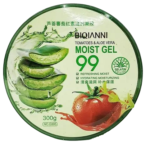 Многофункциональный гель для лица и тела (помидором и алоэ вера) Biqianni soothing gel, 300 гр.