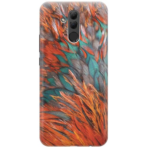 фото Gosso ультратонкий силиконовый чехол-накладка для huawei mate 20 lite с принтом "разноцветные перья"