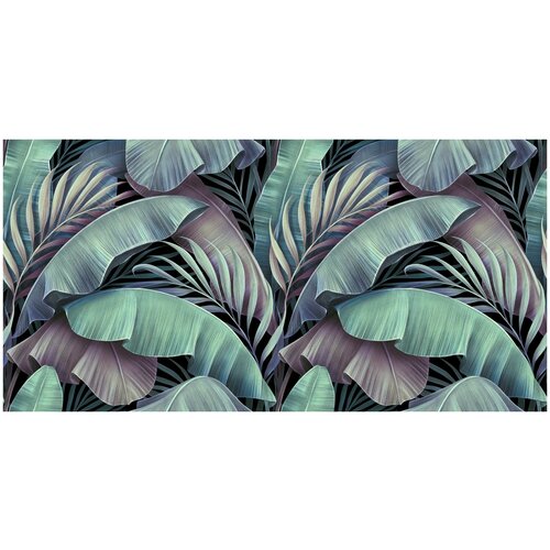 Фотообои Уютная стена Изящные банановые и пальмовые листья 540х270 см Бесшовные Премиум (единым полотном)
