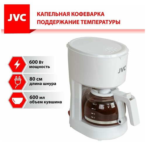 кофеварка капельная jvc jk cf28 черный нерж Кофеварка капельная JVC JK-CF25 белый