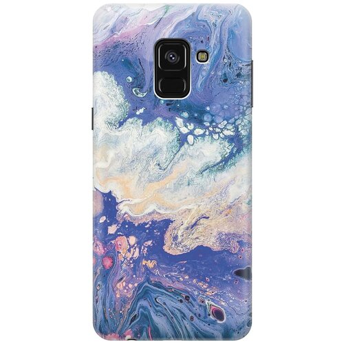 фото Gosso ультратонкий силиконовый чехол-накладка для samsung galaxy a8+ (2018) с принтом "фиолетовый мрамор"