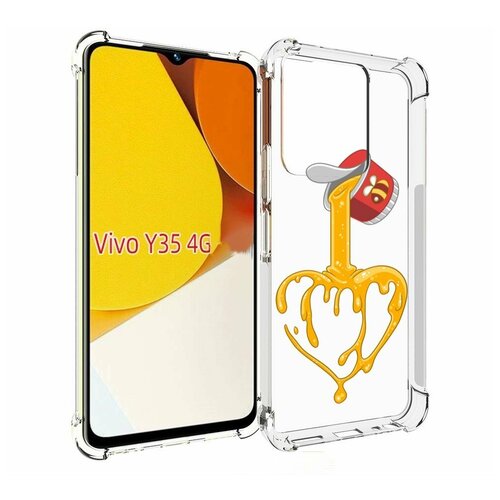 Чехол MyPads медовое сердце для Vivo Y35 4G 2022 / Vivo Y22 задняя-панель-накладка-бампер
