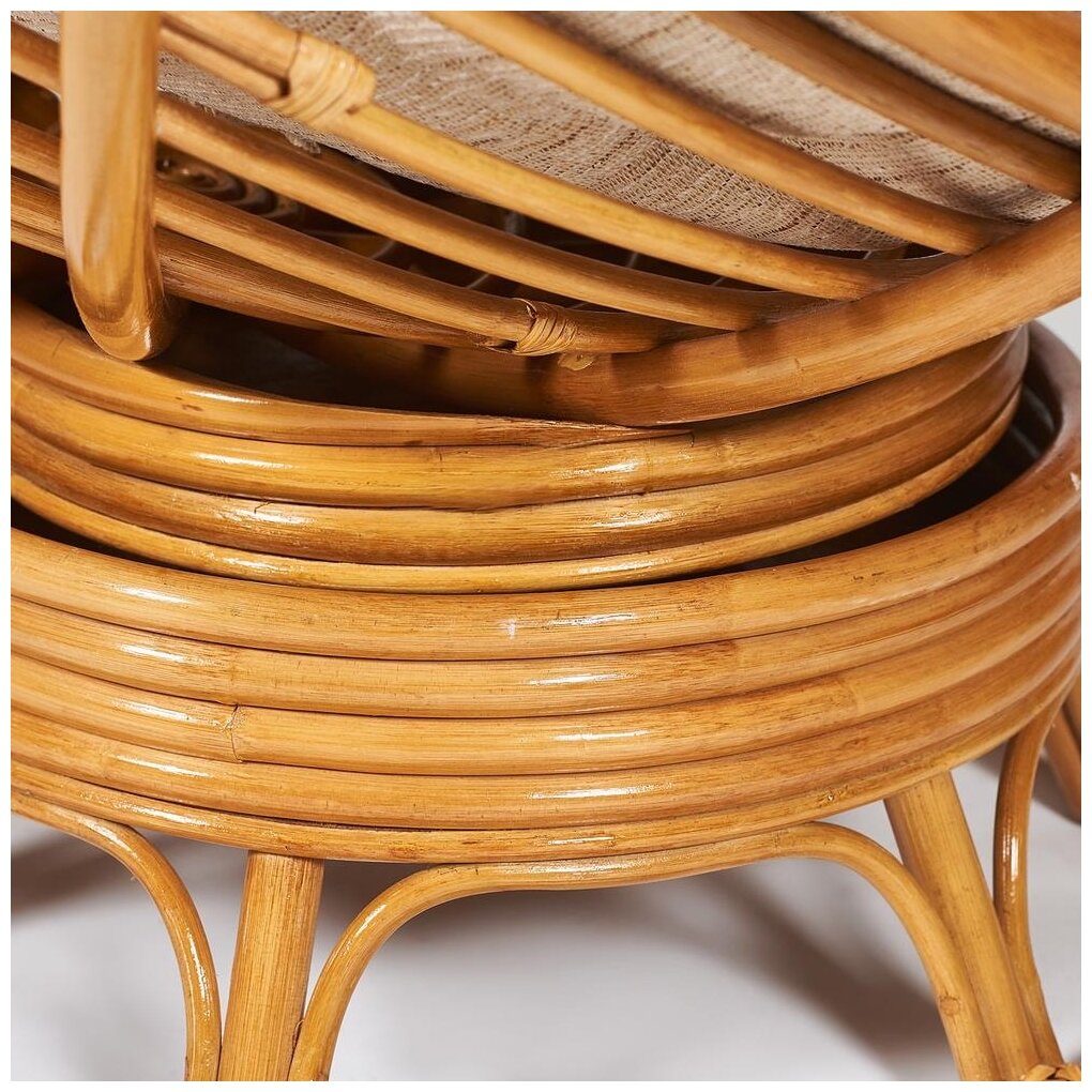 Кресло-качалка "PAPASAN" w 23/01 B / с подушкой / Honey (мед), ткань Оранжевый, С 23 - фотография № 4