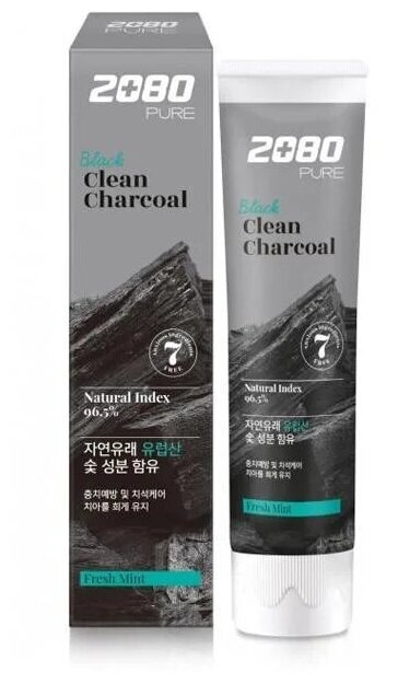 Отбеливающая зубная паста с древесным углём Black Clean Charcoal, 120 г Kerasys - фото №1