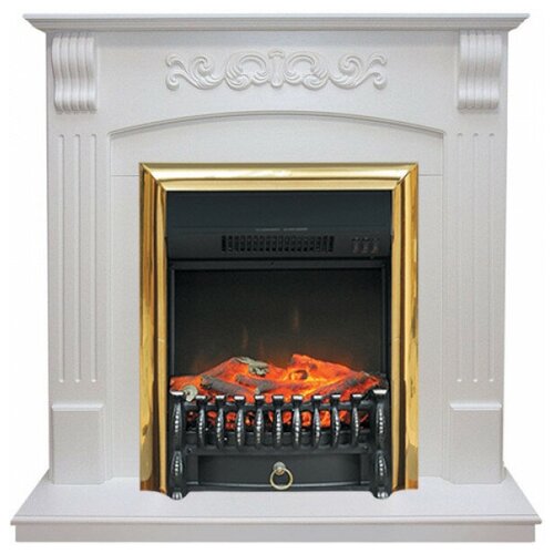 Угловой электрокамин Royal Flame Sorrento с очагом Fobos FX Brass белый дуб royal flame fobos fx brass