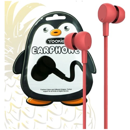 Наушники вкладыши с Микрофоном для iPhone и Android Наушники проводные с гарнитурой для телефона Mini Jack 35 Красный 59900₽