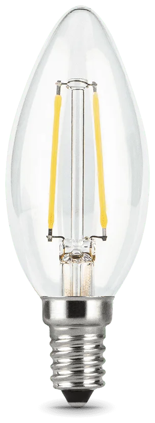 Лампа светодиодная Gauss LED Filament Свеча E14 9Вт 680Лм 2700К (103801109), 2 шт