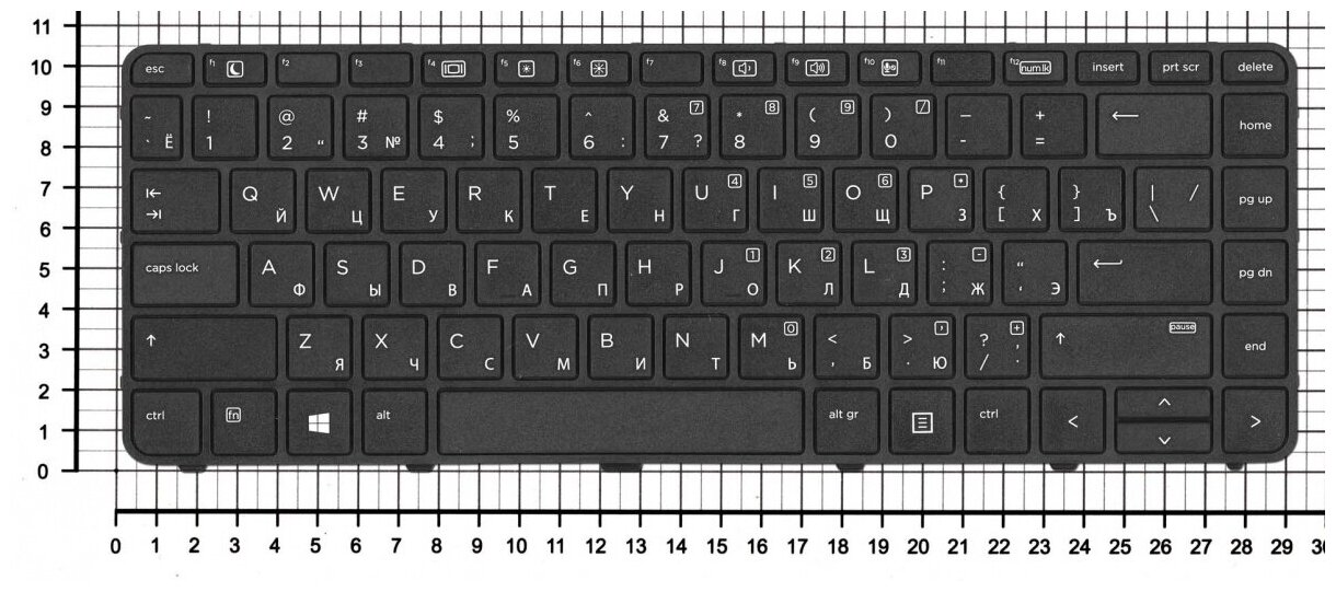 Клавиатура для ноутбука HP ProBook 645 G4 Русская черная