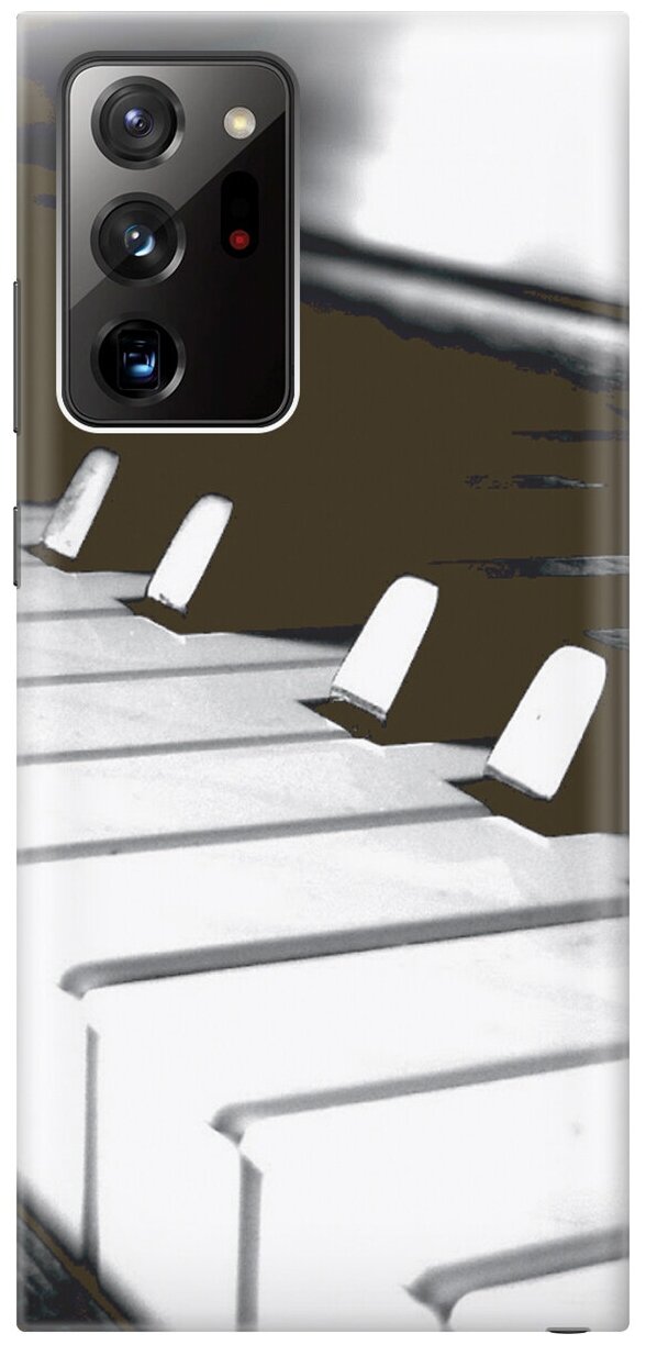 Силиконовый чехол на Samsung Galaxy Note 20 Ultra / Самсунг Ноут 20 ультра с принтом "Черно-белые клавиши"