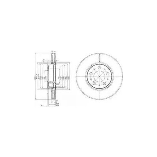 Диск тормозной передний Volvo S60 I/S80 I/V70 II 95>10 DELPHI BG3513