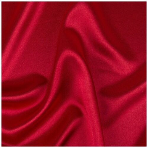 Ткань блузочная PSS-001 Poly satin фасовка 100 г/кв.м +- 5 г/кв.м 100 х 145 см 95% полиэстер, 5% спандекс N09 т.красный