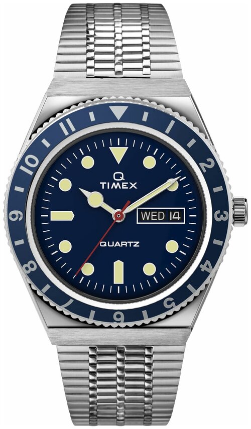 Наручные часы TIMEX Q Timex Reissue TW2U61900, серебряный, синий