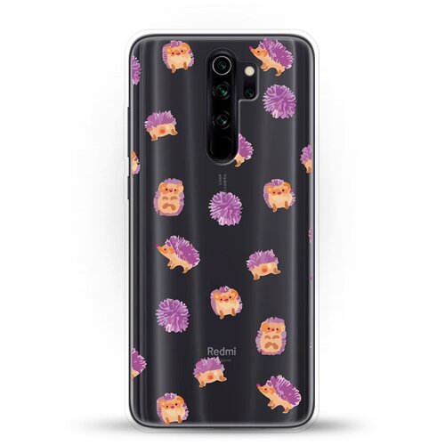фото Силиконовый чехол узор из ёжиков на xiaomi redmi note 8 pro andy & paul