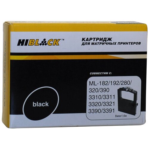 Картридж Hi-Black для Oki Microline 182/320/192/193/321/390/3310/3311/3320, Bk, б/шва,1,6м