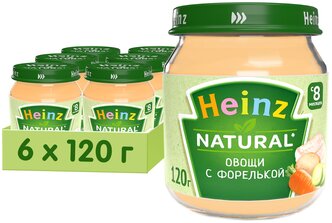 Пюре Heinz Овощи с форелькой (с 8 месяцев) 120 г, 120 г, 6 шт.