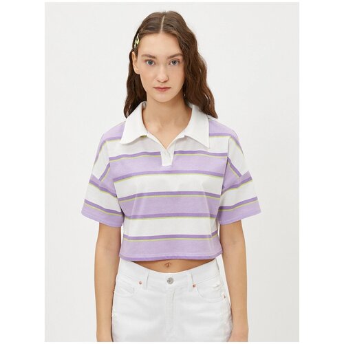 фото Блузка-поло koton teenage, 1yal18887uk, цвет: lila stripe, размер: m