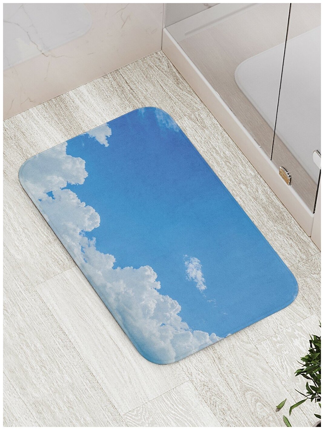 Коврик JoyArty противоскользящий "Облачный пейзаж" для ванной, сауны, бассейна, 77х52 см