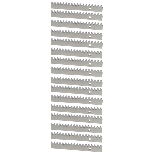 стальная зубчатая рейка для откатных ворот kv 10мм длина 1 метр Зубчатая рейка для откатных ворот KR-8, M4 30х8х1000 мм, с крепёжным комплектом, 16 шт