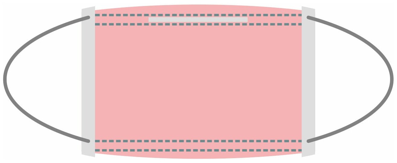 Маска медиц гекса 3-х слойная на резинке №100 (розовая)