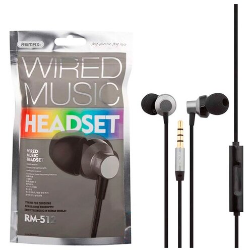 Наушники Remax RM-512 наушники с микрофоном remax rm 512 wired music headset