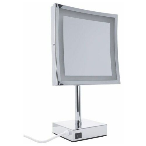 Купить Косметическое зеркало Aquanet 2205D (21.5 см, с LED-подсветкой), серебристый/хром
