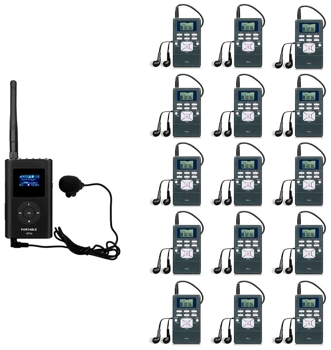 Беспроводная радиогид система на 15 экскурсантов Radiosync SGTR01