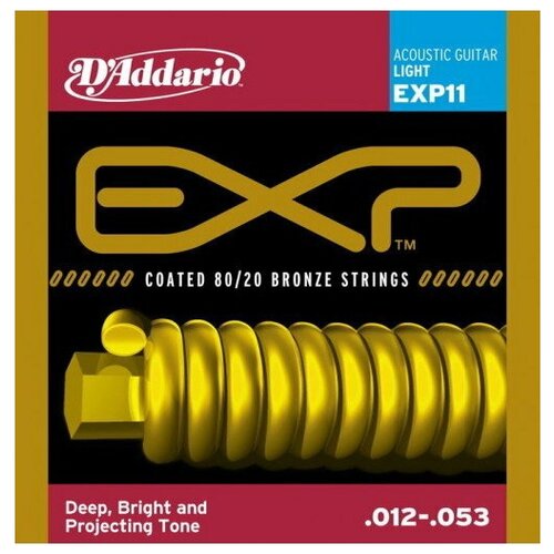 фото Струны для акустической гитары d'addario exp11 light (12-53)
