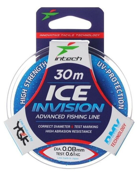 Леска зимняя Intech ICE INVISION 30м 0.08мм 0.61кг