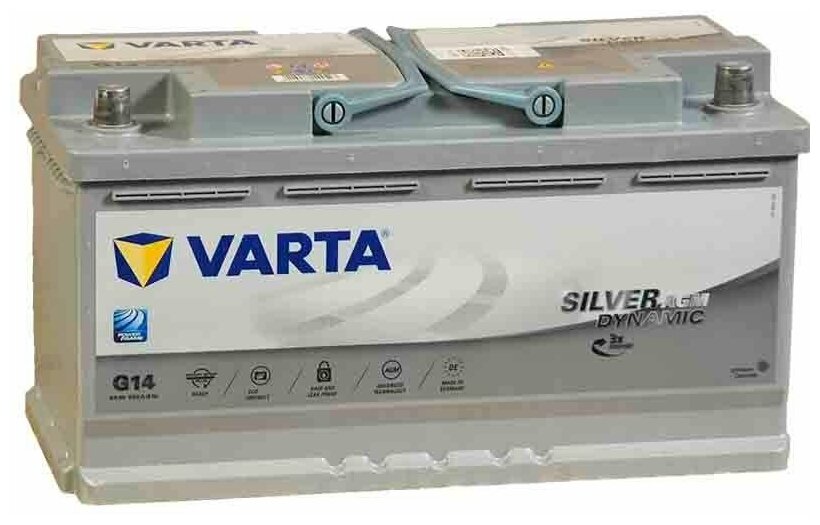  VARTA Battery 595-901-085 G14 AGM Balta Silver