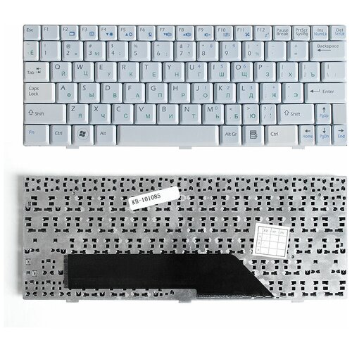 Клавиатура для ноутбука MSI Wind U90 U100 U110 U115 U120 U123 Series Плоский Enter Белая без рамки PN V022322BS1 1000₽