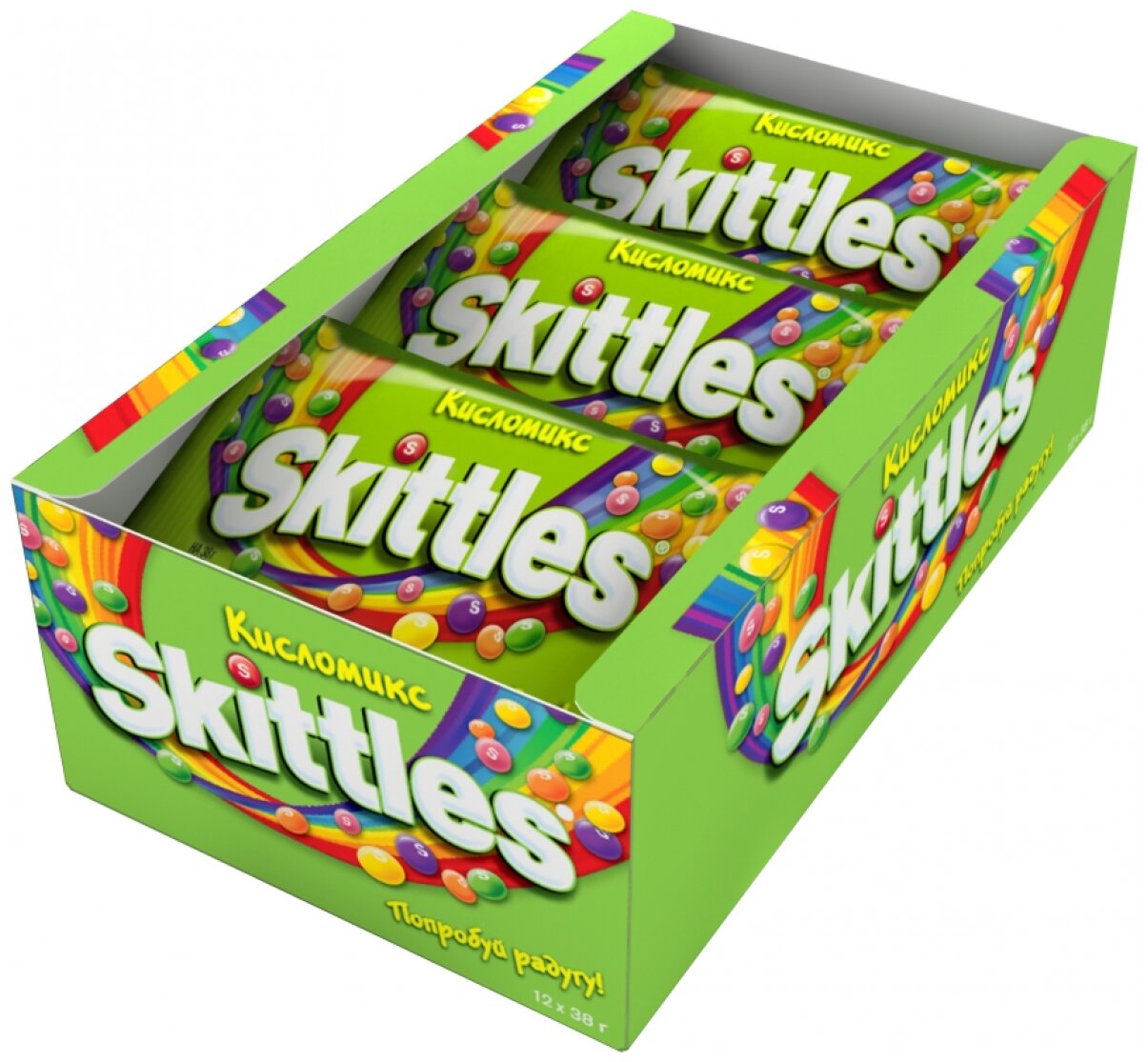 Skittles Кисломикс драже в разноцветной сахарной глазури. 38 г. 12 уп. - фотография № 2