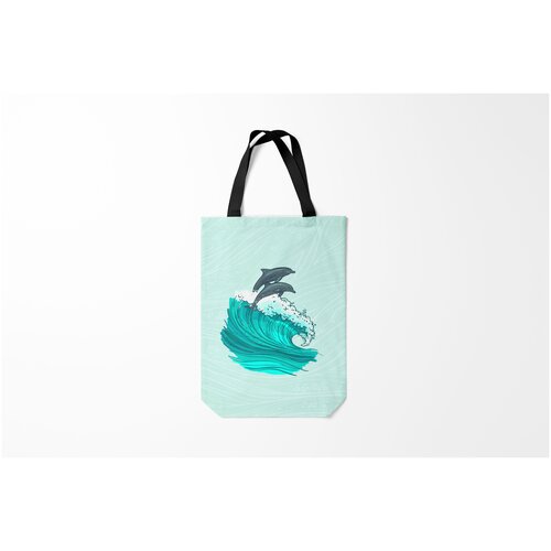 фото Сумка-шоппер / 31х42 см / морские жители / дельфины и киты два дельфина burnettie