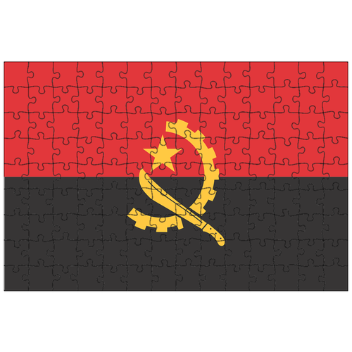 фото Магнитный пазл 27x18см."флаг, ангола, страна" на холодильник lotsprints