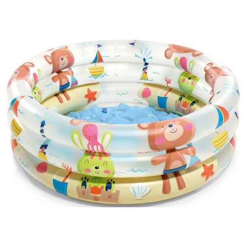 Бассейн надувной детский INTEX Beach Buddies Pool (Зверята на пляже), 1-3 года, 61x22см int57106NP