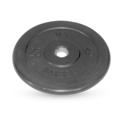 25 кг диск (блин) MB Barbell (черный) 26 мм. 5 кг диск блин mb barbell черный 26 мм