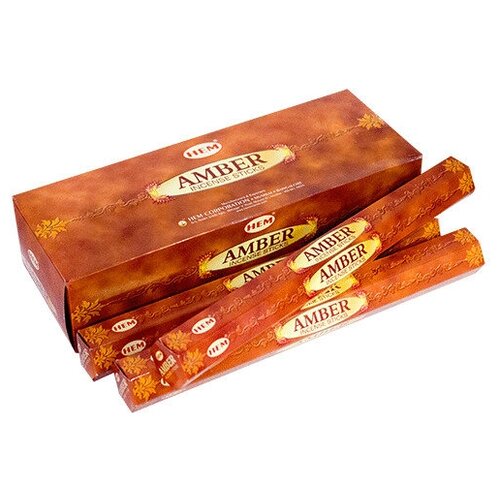 Благовония палочки HEM Амбер Amber 120 шт блок 25 шт благовоние hem flora masala амбер amber перо павлина