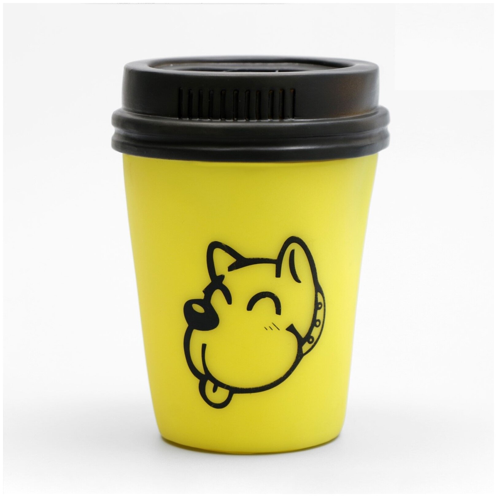 Пищащая игрушка "Кофе" для собак, 10 х 7 см, жёлтая - фотография № 1