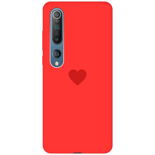 Силиконовая чехол-накладка Silky Touch для Xiaomi Mi 10 с принтом Heart красная силиконовая чехол накладка silky touch для xiaomi mi 10 с принтом witch and boiler красная